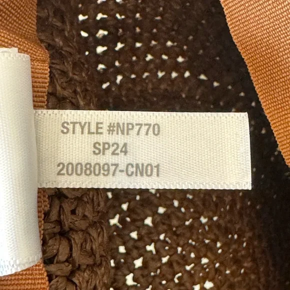 Madewell Lantern Straw Hat Brown Raffia Sun Packable Floppy Boho Size M/L - Picture 5 of 13